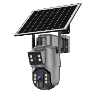 4G SIM Card Solar Panel PTZ 4MP Camera Two-Way Audio DUAL LENS (UBOX APP)