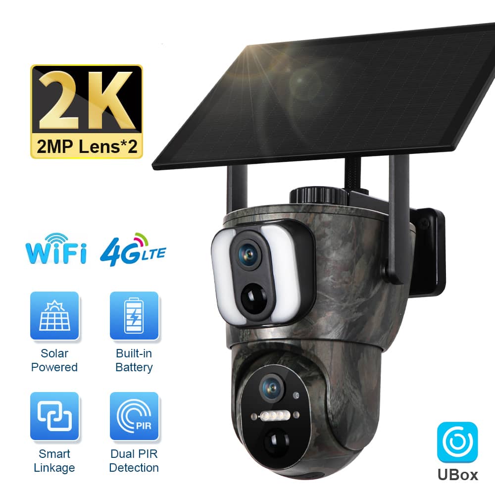 4G SIM Card Solar Panel PTZ 6MP Camera Two-Way Audio DUAL LENS (UBOX APP) - Image 6